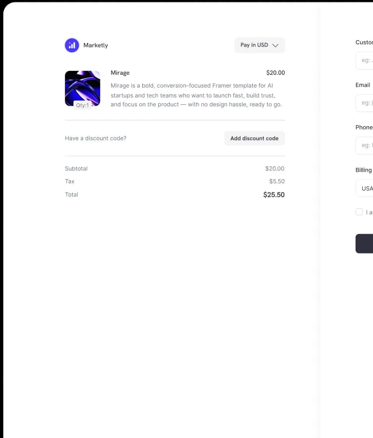Checkout customization placeholder preview